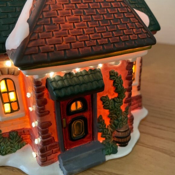 Vtg Santas Workbench Tin Soldiers Toyland Fiber Optic Christmas Village Shop - Picture 8 of 13